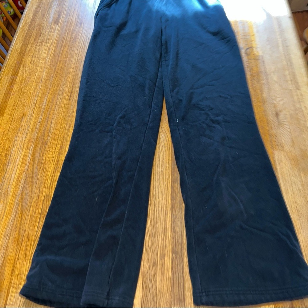Energy Zone Men Med Black Drawstring Slash Pocket Wide Leg Athletic‎ Sweatpants